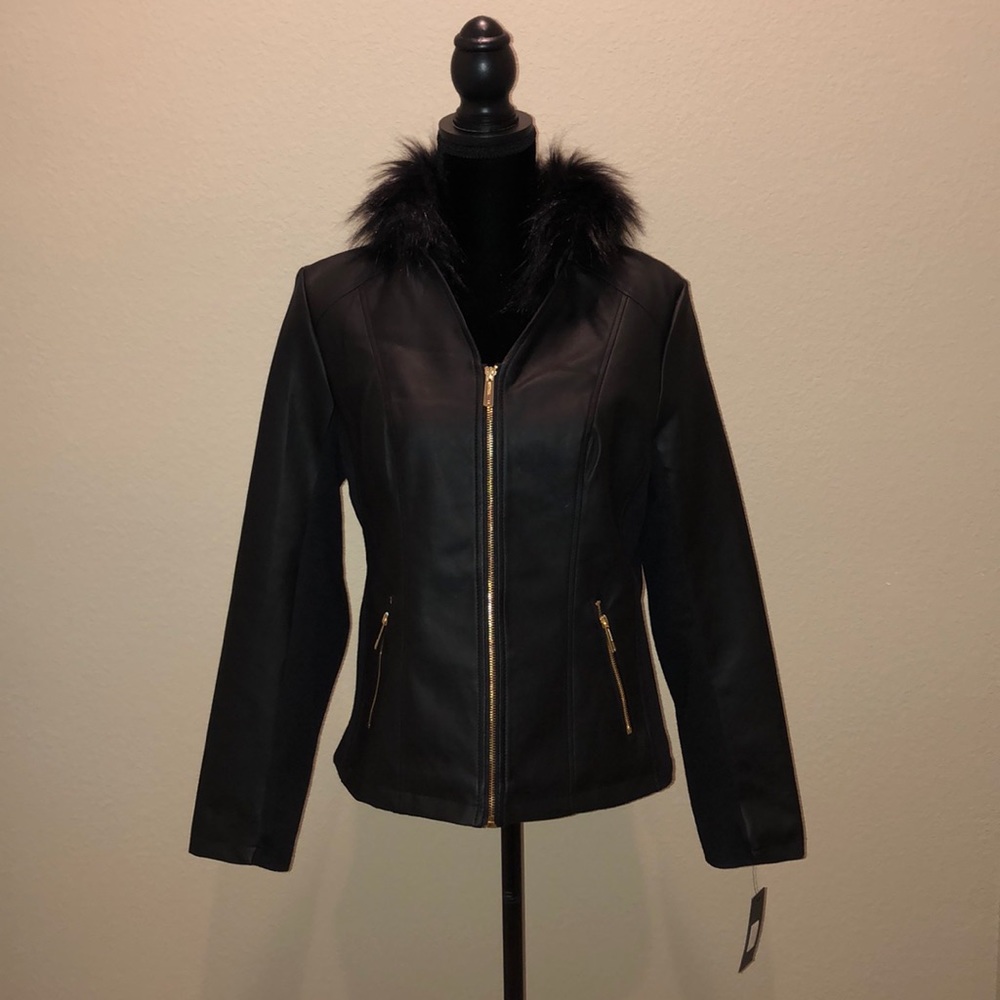 NWT Kenneth Cole Reaction Faux Leather Jacket
